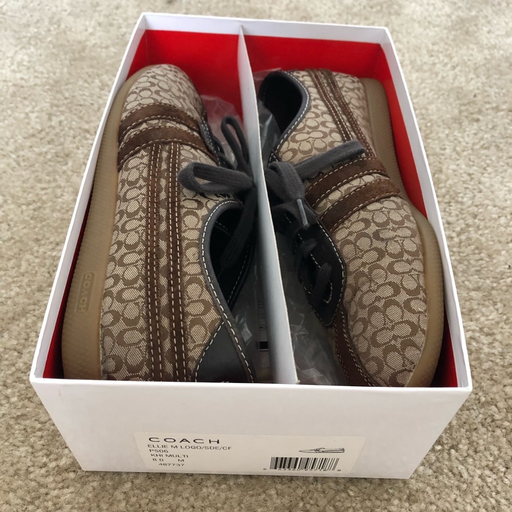 GUC Coach brown multi Ellie logo size 8 sneaker